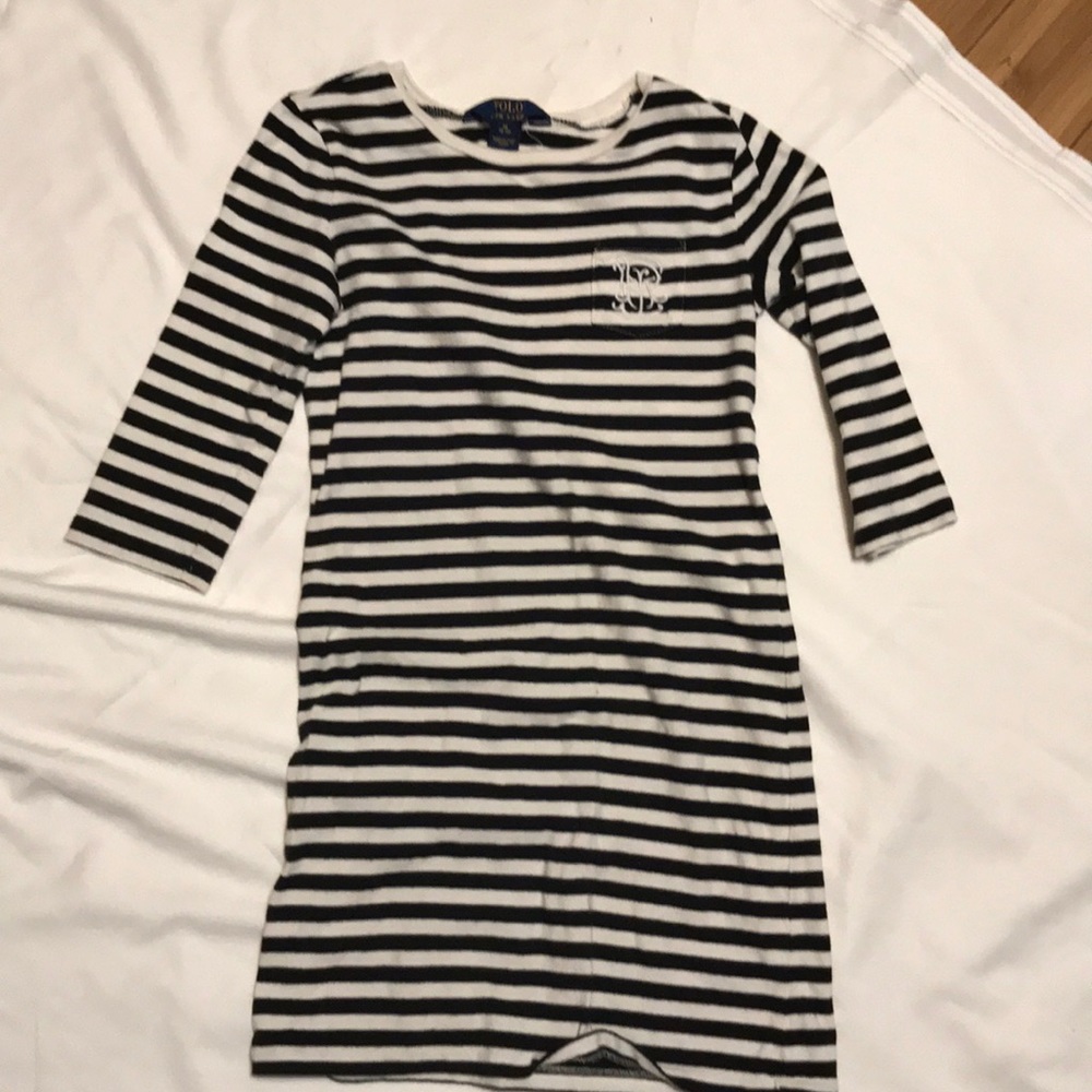 Girls polo Ralph Lauren Long sleeve dress M 8-10